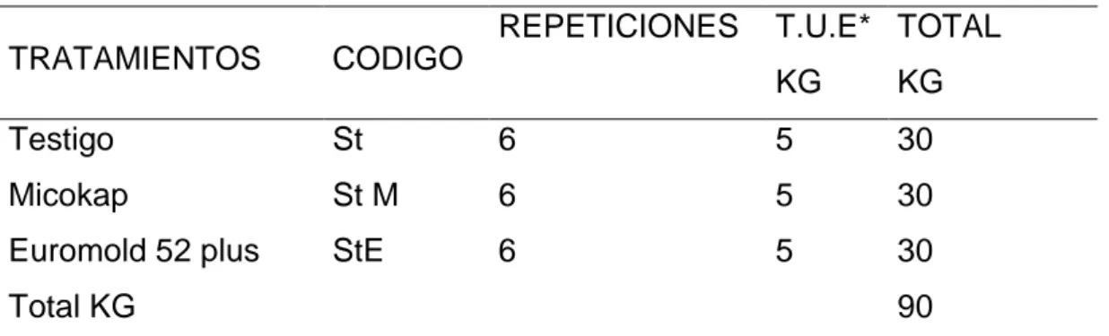 Cuadro 5.  ESQUEMA DEL EXPERIMENTO  1.  Ensayo 1 Para Hongos Toxigénicos 