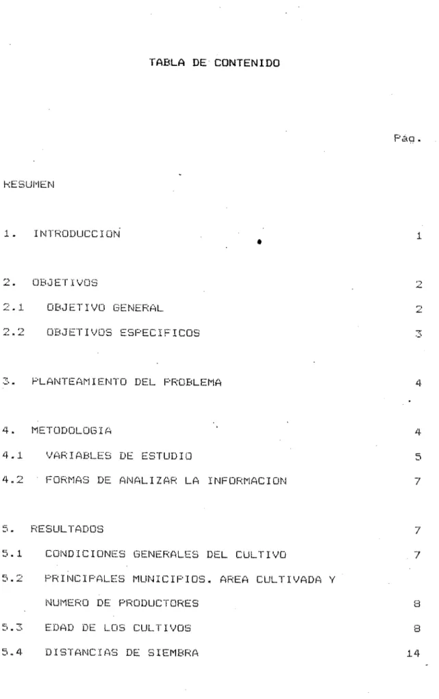 TABLA DE CONTENIDO HE SUN EN 1. INTRODUCC.ION 	 1 2. OBJETIVOS 2.1	OBJETIVO GENERAL. 22	OBJETIVOS ESPECIFICaS
