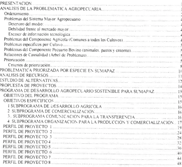 TABLA DE CONTENIDO