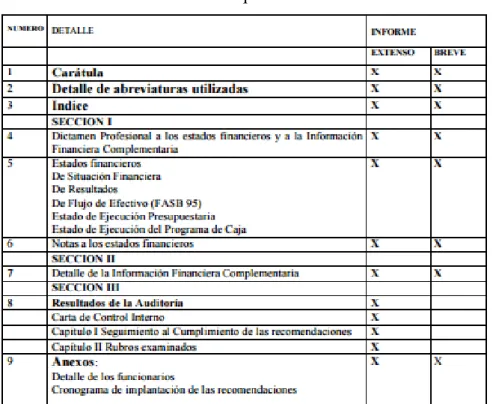 Ilustración 4: Esquema del informe 