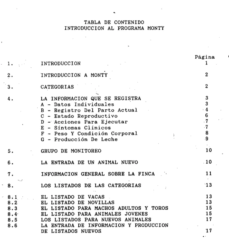 TABLA DE CONTENIDO