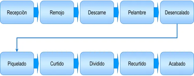 Gráfico  1.  Diagrama simplificado de un proceso de curtiembre típico.  