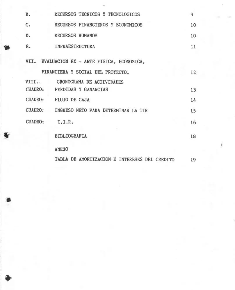 TABLA DE AI'IORTTZACION  E  INTERESES  DEL CREDITOVIT. EVALUACIO}I EX -  AHTE FISICA,  ECONOMICA,