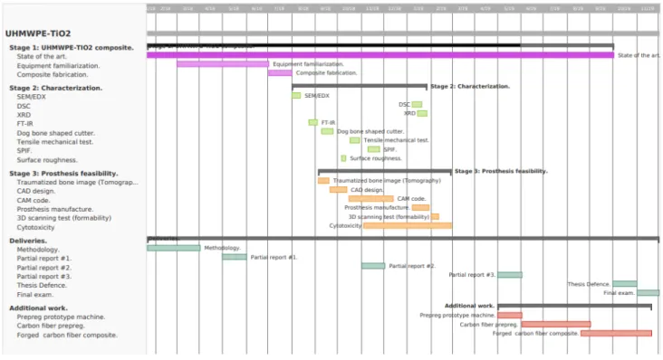 Figure 2.1: Work plan schedule for the development of this thesis.