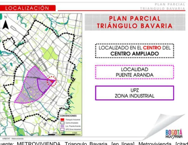 Figura 1 Localización plan parcial de renovación urbana triángulo de Bavaria 