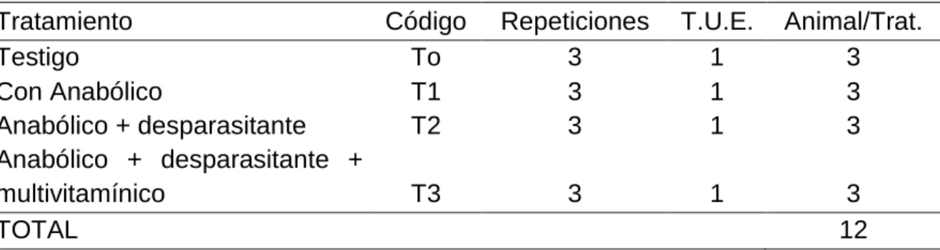Cuadro 9.   ESQUEMA DEL EXPERIMENTO. 