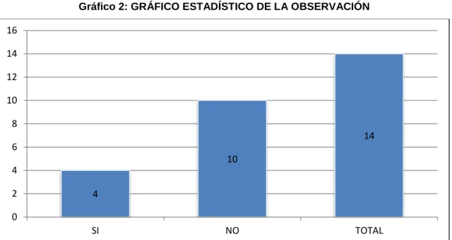 Gráfico 2: GRÁFICO ESTADÍSTICO DE LA OBSERVACIÓN 