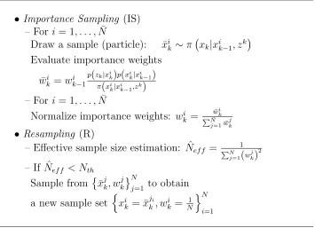 Table 2.1: Generic SIS/R PF Algorithm [2]