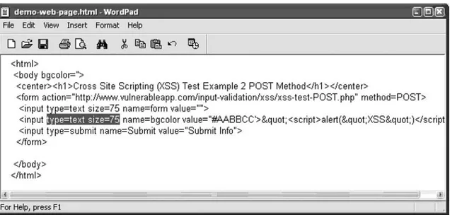 Figure 1.19  Changing the Hidden Input Form Field