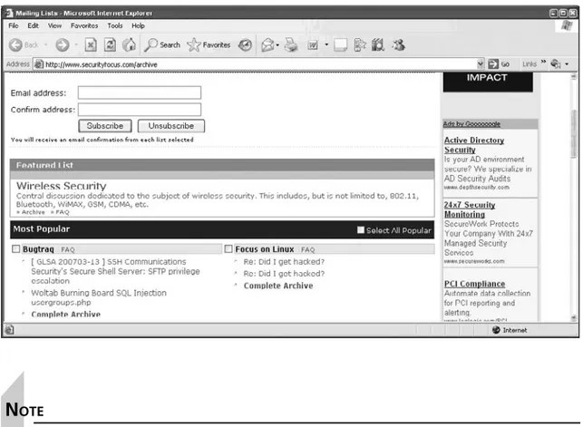 Figure 1.59  http://www.securityfocus.com/archive