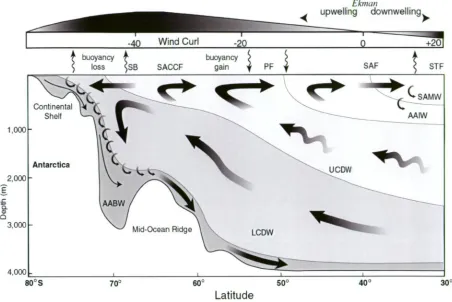 Figure 1.2 Schematic view of the meridional overturning circulation (from 