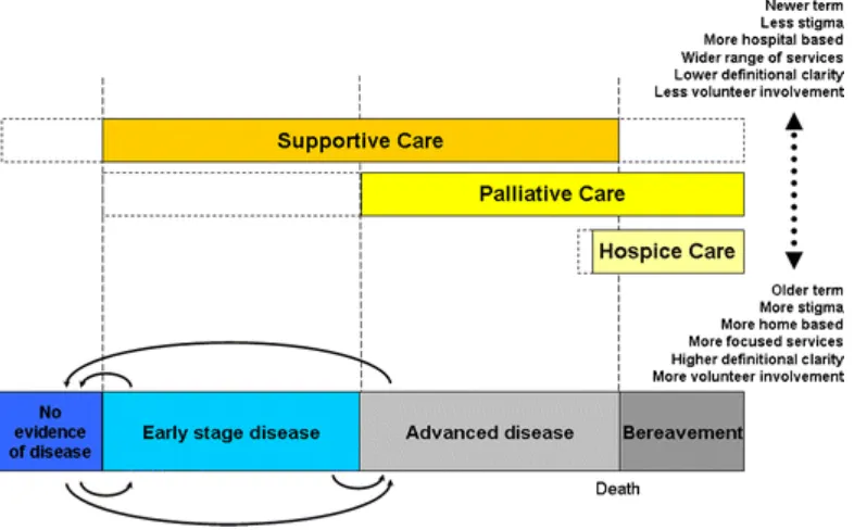 Figure 2: Conceptual framework for "supportive”, "palliative” and "hospice” care  