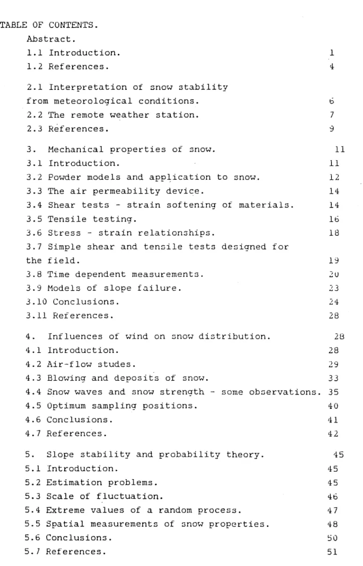 TABLE  OF  CONTENTS.  Abstract. 