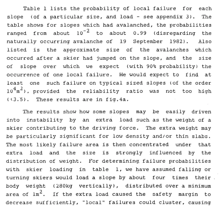 Table  1  lists  the  probability  of  local  failure  for  each 