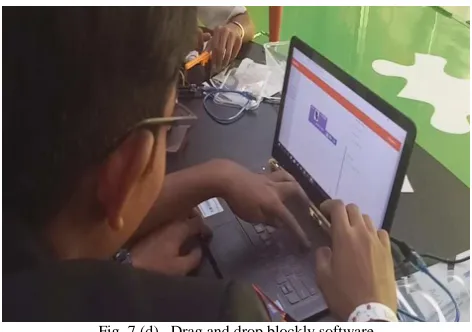 Fig. 7 (d)   Drag and drop blockly software 