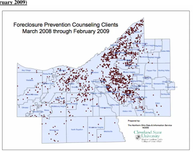 Figure 3.  Location of Foreclosure Prevention Counseling Clients, PY3 (March 2008  -February 2009) 