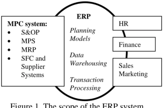 Figure 1. The scope of the ERP system 