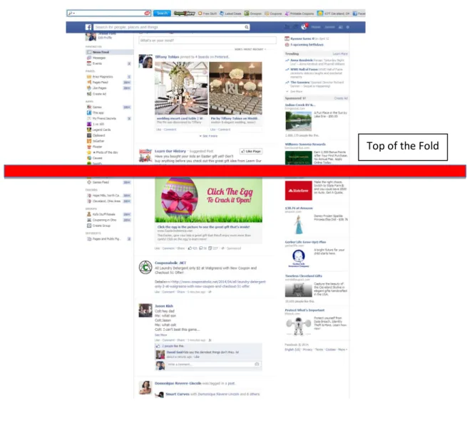 Figure 3: Example of Facebook Page Above the Fold 
