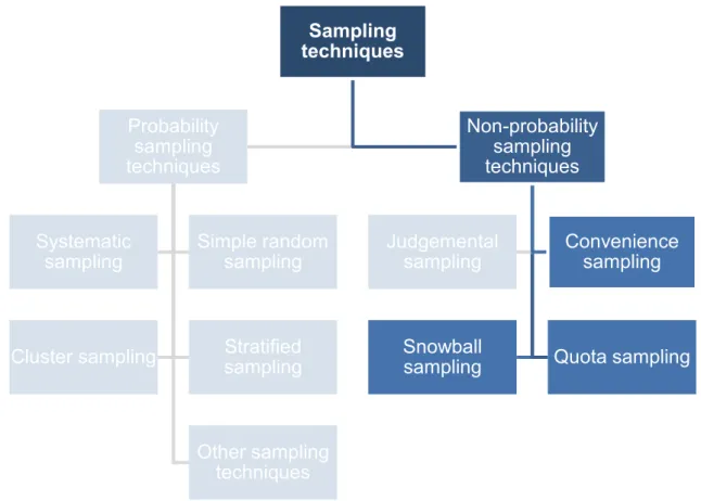 Figure 6 below summarises the decisions made in the sampling technique process.  