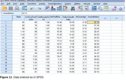 Figure 11. Data entered as in SPSS 