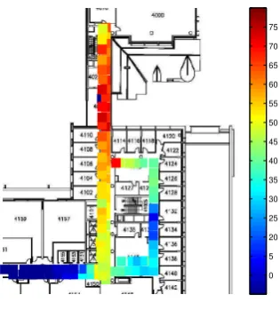 Figure 1. Histogram of 100 RSS values of a single AP measured at a location.