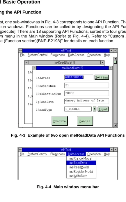 Fig. 4-3  Example of two open melReadData API Functions