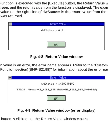 Fig. 4-8  Return Value window