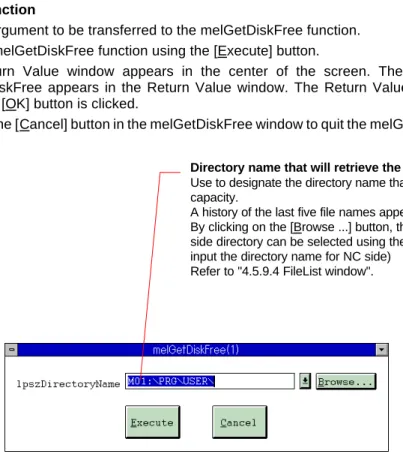 Fig. 4-14  melGetDiskFree window