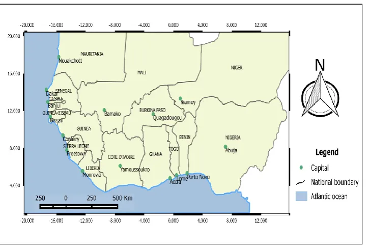 Fig. 1: The Study area (West Africa) 
