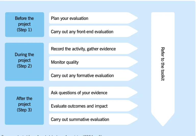 diagram below and relate to what you need to do before (Step 1), during (Step 2) and  after (Step 3) the project