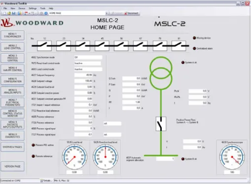 Figure 3-1: ToolKit - visualization screen  Navigation through the various visualization and configuration screens is performed by clicking on  