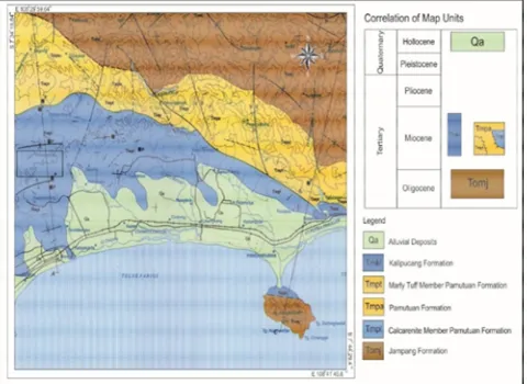 Fig. 1  Regional geologic map of Cintaratu area and its surroundings [3]-[4]  