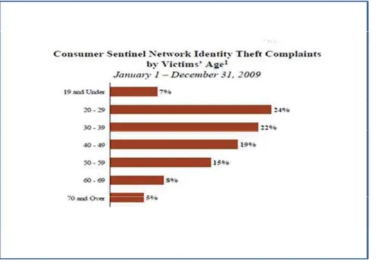 Figure 5:  Source:  Consumer Sentinel Network Identity Theft Complaints by age in 2009