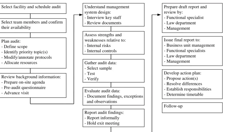 Figure 7. The three stages of an audit process. Adopted from Guidelines for ... (1993).