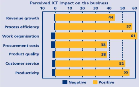 Figure 1: Perceived ICT impact on the business Source: eBusiness W@tch (2006). 