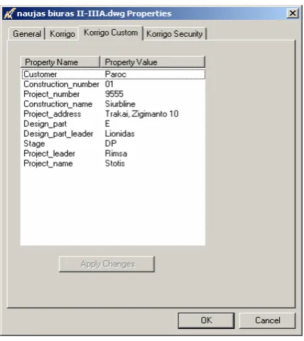 Figure 3. The example of document properties  