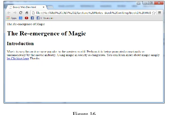 Figure 15 If you open the above html script (figure 15) in a web browser, it will display what you see in figure 16 below