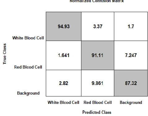 Table 3. Class metrics for three classes in images.