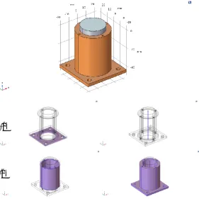 Figure 5.  Copper and silicon interference fit model with a 60 μm gap at room temperature