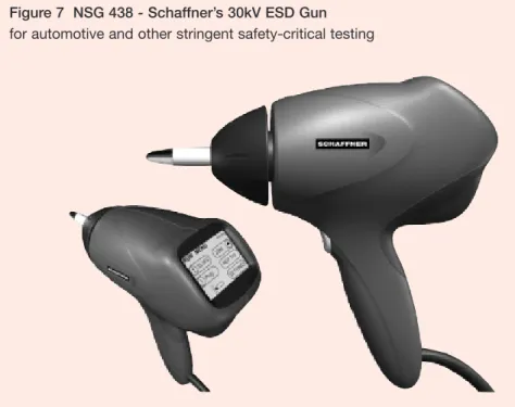 Figure 7  NSG 438 - Schaffner’s 30kV ESD Gun for automotive and other stringent safety-critical testing