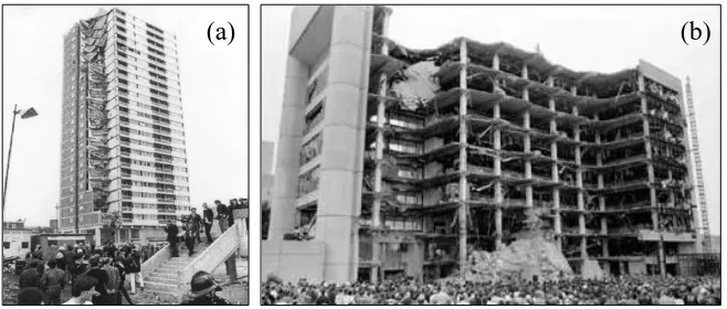 Figure 1 – Examples of Disproportionate Collapse (a) Ronan Point Apartment Tower (b) Murrah Federal Office Building 