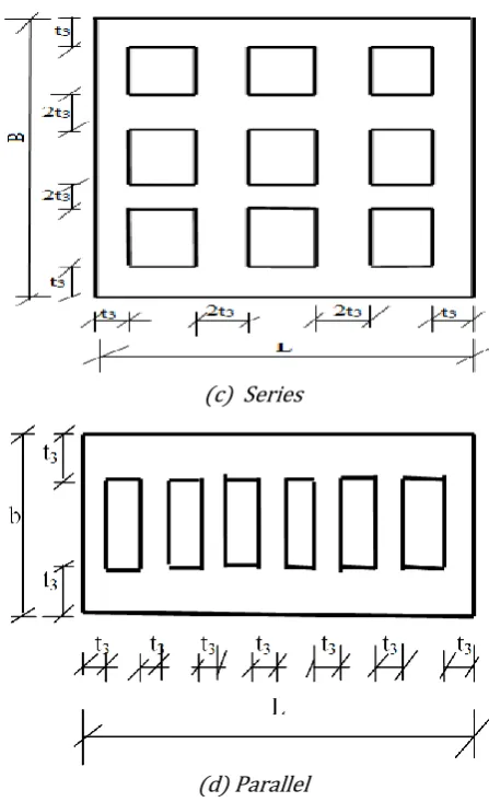 Fig. 1: Hollow sandcrete blocks with different number of cavities and configurations. 