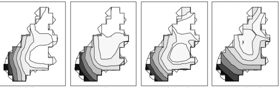 Figure 2. Example of isolevel curves using 9 neighbours. A number of graphic modules (e.g