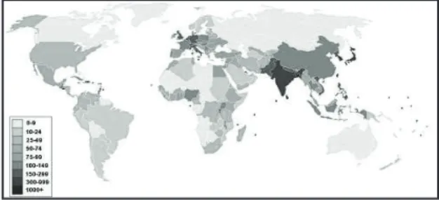 Figure  3.  Absolute  view  representing  population  density  by  country  Source: Webster-online-dictionary.org