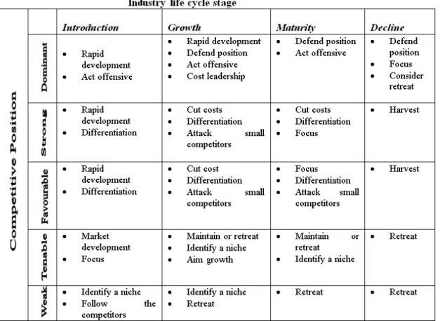 Figure 5: The Arthur D. Little strategic condition matrix 