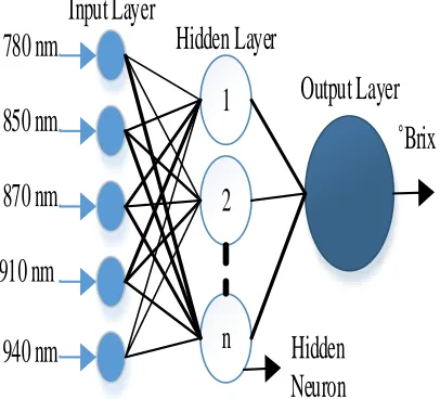 Fig. 1 The basic structure of ANN consists of Input Layer, Hidden Layer, and Output Layer 