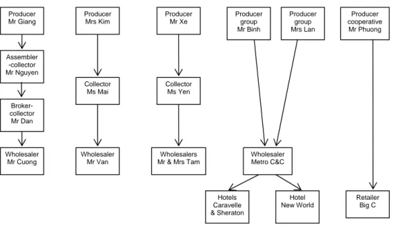Figure 2: Five vegetable supply chains investigated 