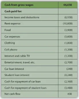 Figure 3.6 Alice’s Cash Flow Statement for the Year 2009 