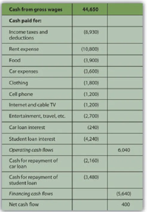 Figure 3.7 Alice’s Cash Flow Statement for the Year 2009 