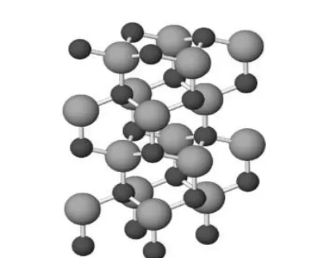 Fig. 1  Wurtzite structure of ZnO. Big and small spheres denote  oxygen and zinc atoms respectively [2]  